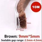 10Meters Window Brush Seal Strip Self Adhesive Weather Stripping Door Sweep