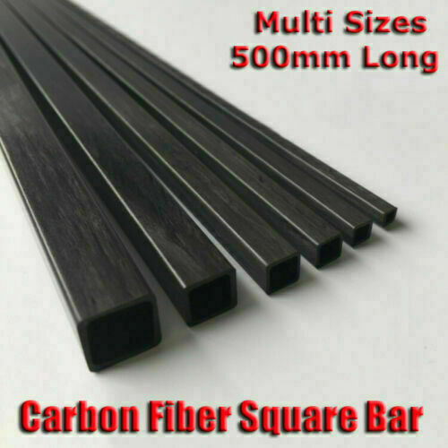 500mm Carbon Fiber Strip Solid Rod Round Square Tube Flat Bar Shaft RC Airplane