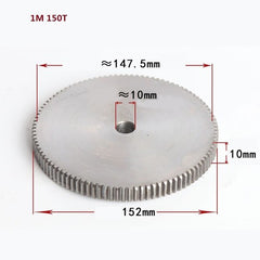 1 Mod 12T-150T Spur Gear 45# Steel Thickness 10mm Motor Pinion Transmission Gear
