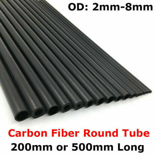 500mm Carbon Fiber Strip Solid Rod Round Square Tube Flat Bar Shaft RC Airplane