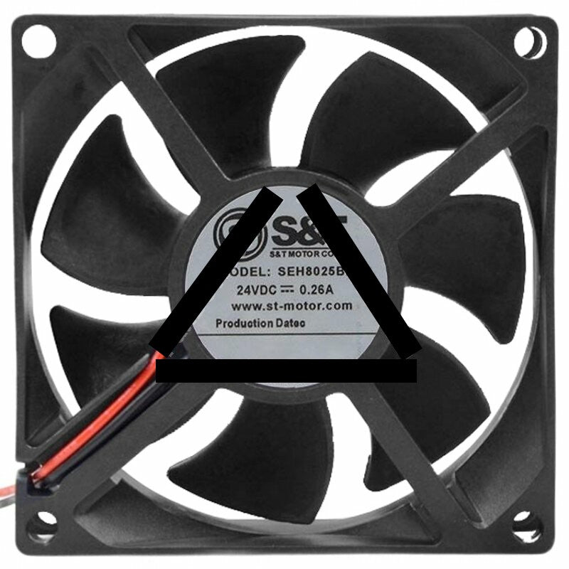 S&amp;T SEH8025B2A 24V 0.26A 2 Wires Axial Cooling Fan