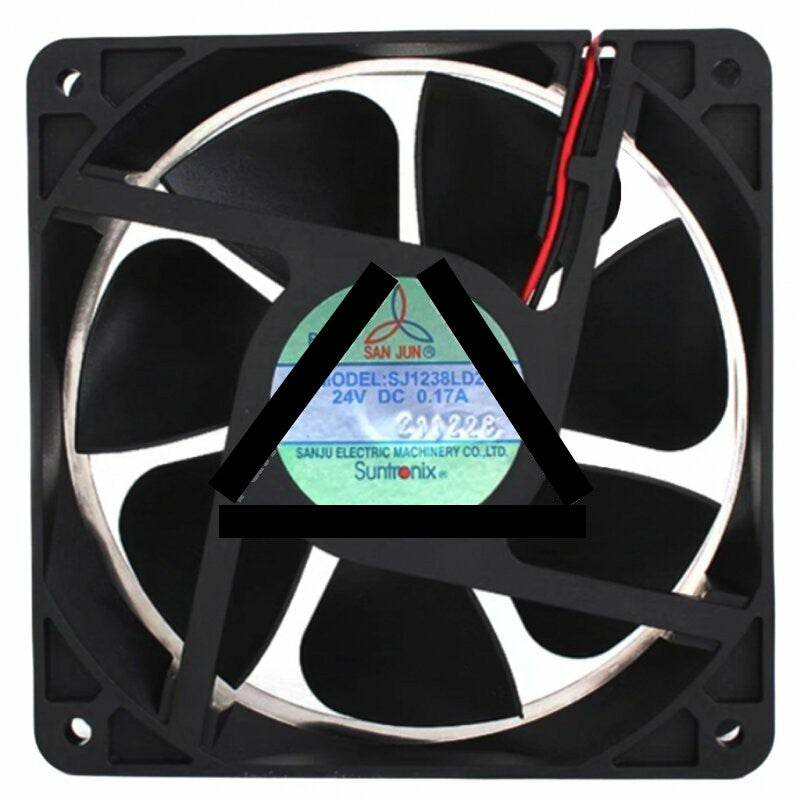 SAN JUN SJ1238LD2 DC 24V 0.17A 2 Wires Axial Cooling Fan