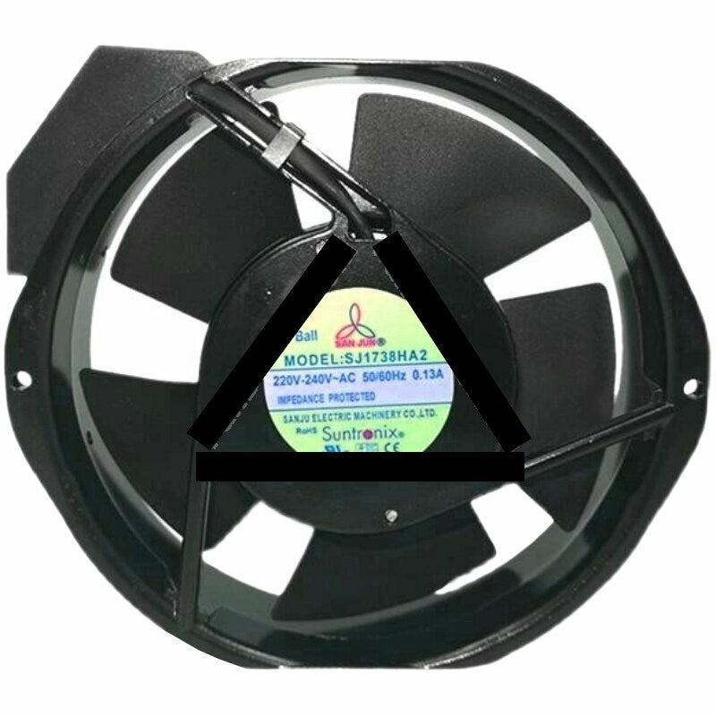 SAN JUN SJ1738HA2 AC 220V-240V 0.13A 2 Wires Axial Cooling Fan