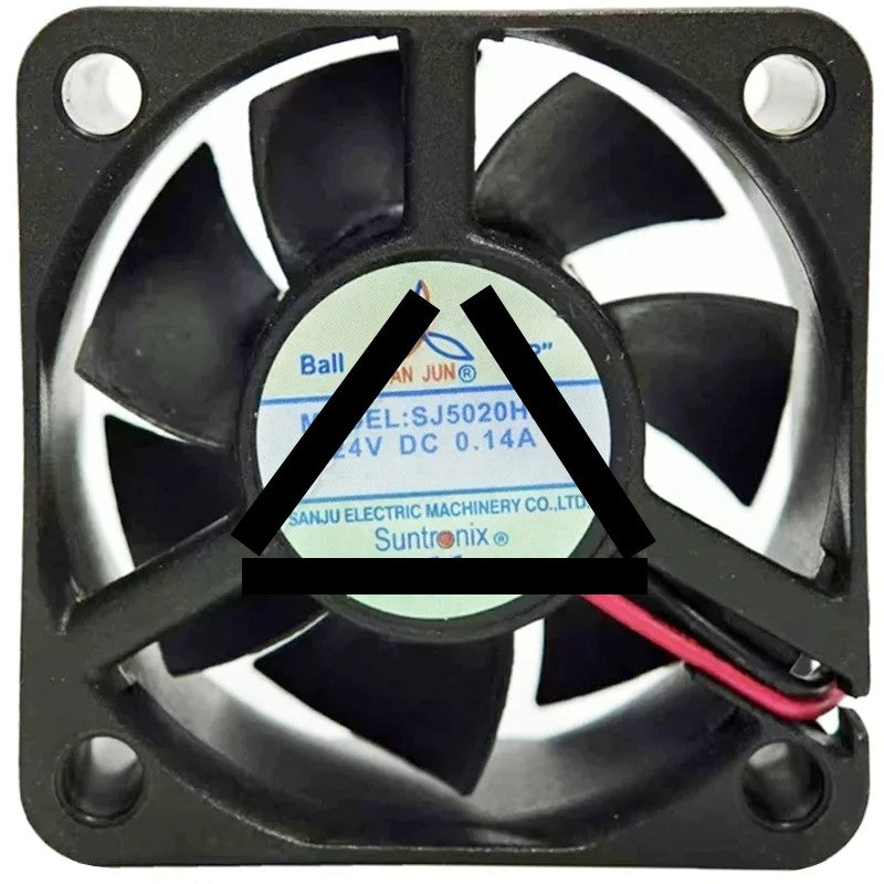 SAN JUN SJ5020HD2 DC 24V 0.14A 2 Wires Ball Bearing Cooling Fan