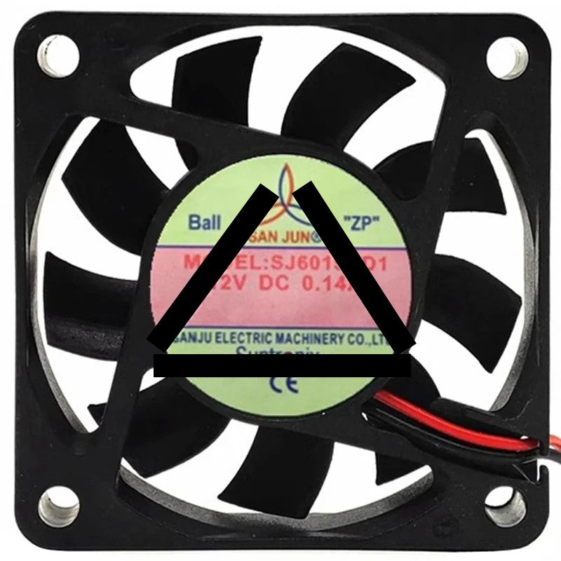 SAN JUN SJ6015HD1 12V 0.14A 2 Wires Axial Cooling Fan