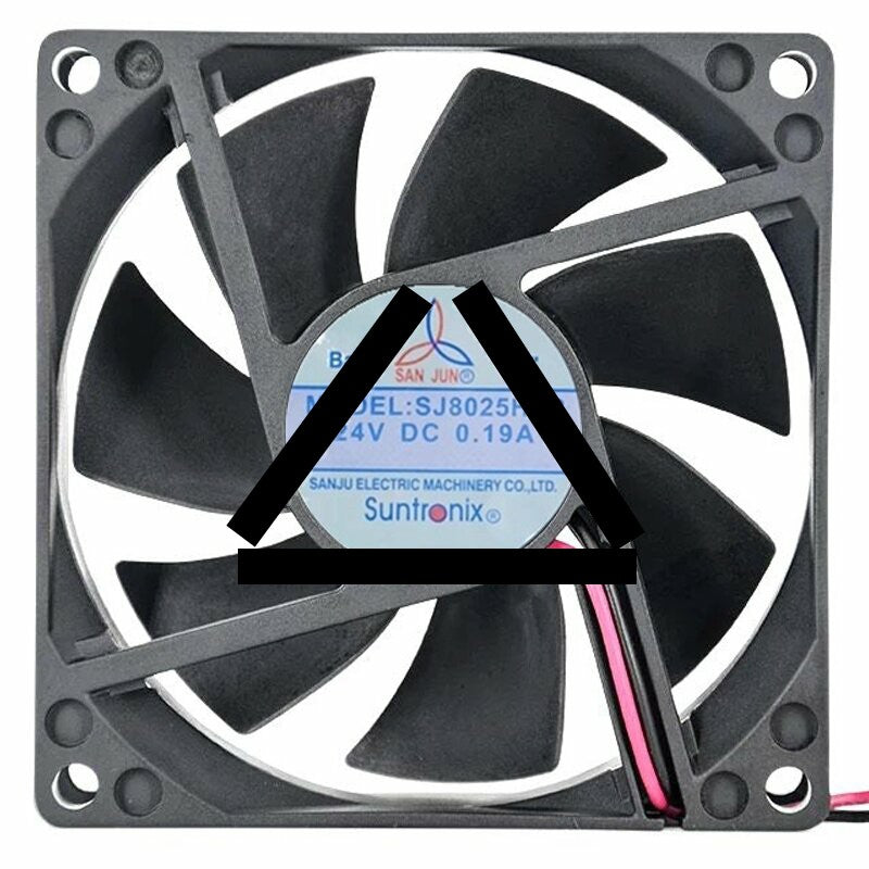 SAN JUN SJ8025HD2 DC 24V 0.19A 2 Wires Axial Cooling Fan