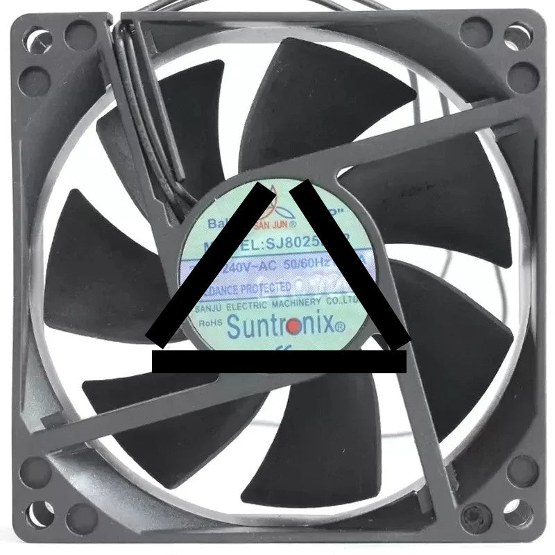 SAN JUN SJ8025HE2 200V-240V 0.07A 2 Wires Impedance Protected Cooling Fan