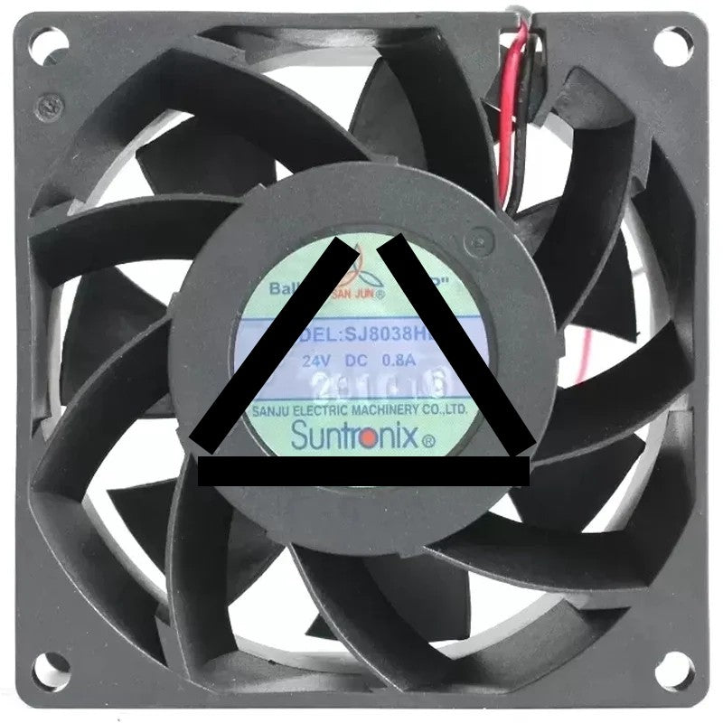 SAN JUN SJ8038HD2 DC 24V 0.8A 2 Wires Axial Cooling Fan