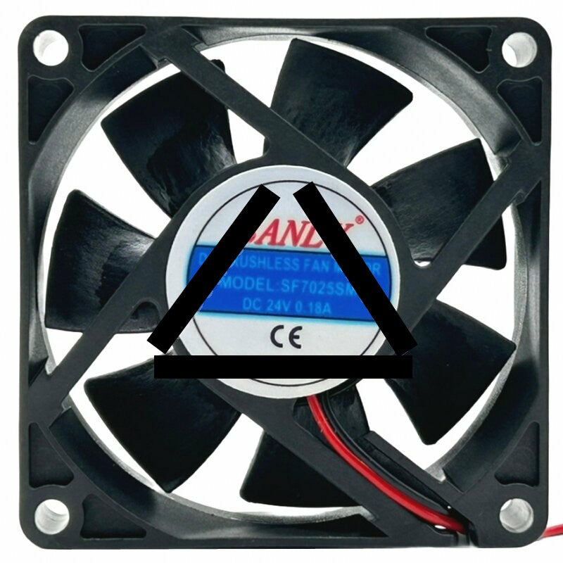 SANLY SF7025SM 24V 0.18A 2 Wires DC Brushless Axial Cooling Fan