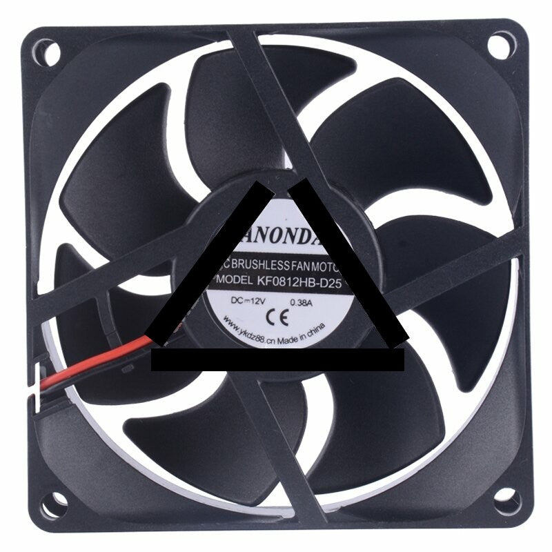 SANONDA KF0812HB-D25 DC 12V 0.38A 2 Wires Brushless Axial Cooling Fan