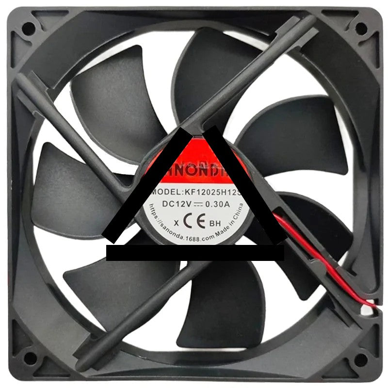 SANONDA KF12025H12S 12V 0.30A 2 Wires Axial Cooling Fan