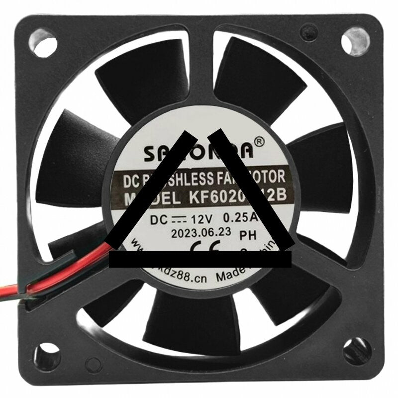 SANONDA KF6020H12B 12V 0.25A 2 Wires Axial Cooling Fan