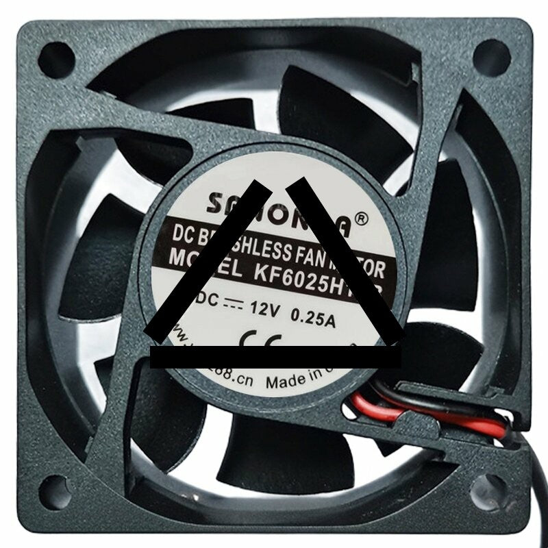 SANONDA KF6025H12B 12V 0.25A 2 Wires Axial Cooling Fan