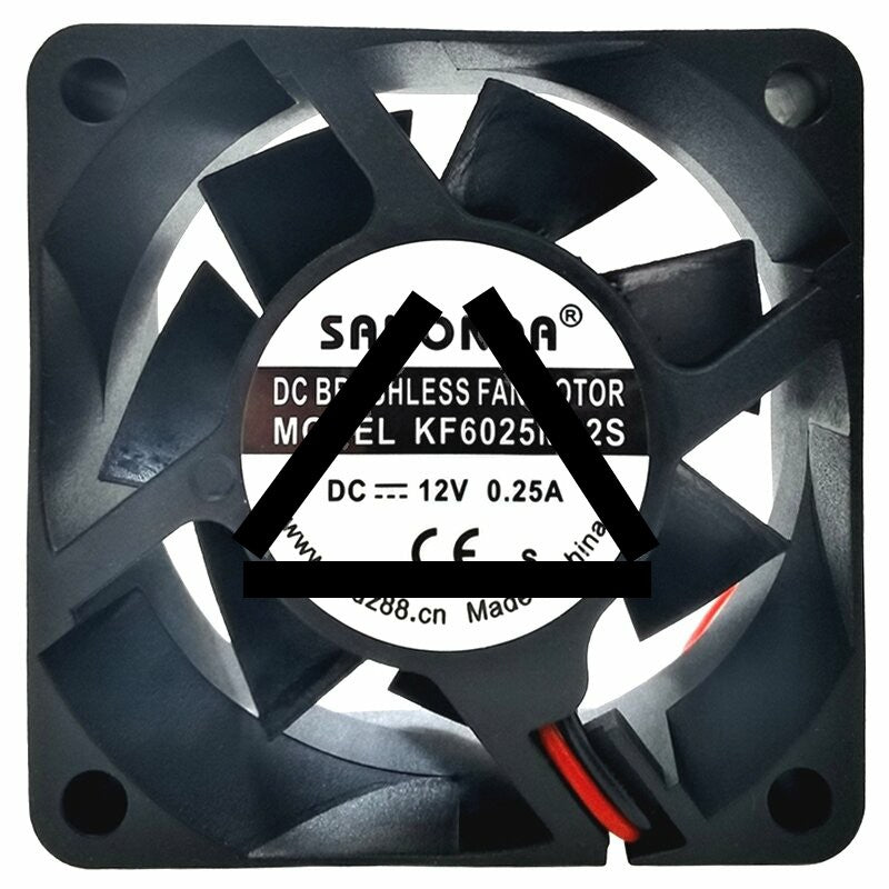SANONDA KF6025M12S DC 12V 0.25A 2 Wires Brushless Axial Cooling Fan