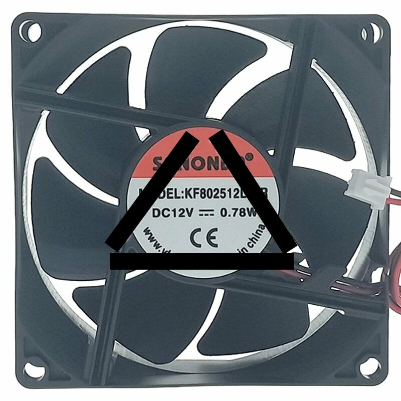 SANONDA KF802512L12R DC 12V 0.78W 2 Wires Axial Cooling Fan