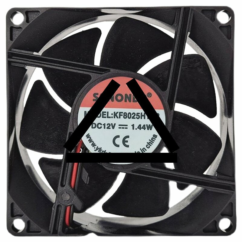 SANONDA KF8025H12R 12V 1.44W 2 Wires Axial Cooling Fan