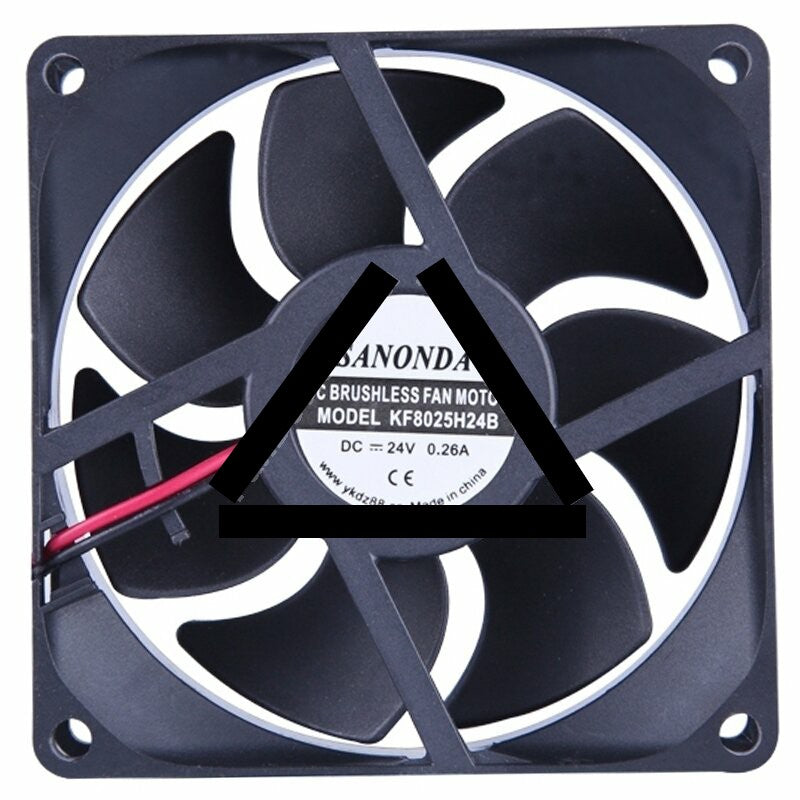 SANONDA KF8025H24B DC 24V 0.26A 2 Wires Brushless Axial Cooling Fan
