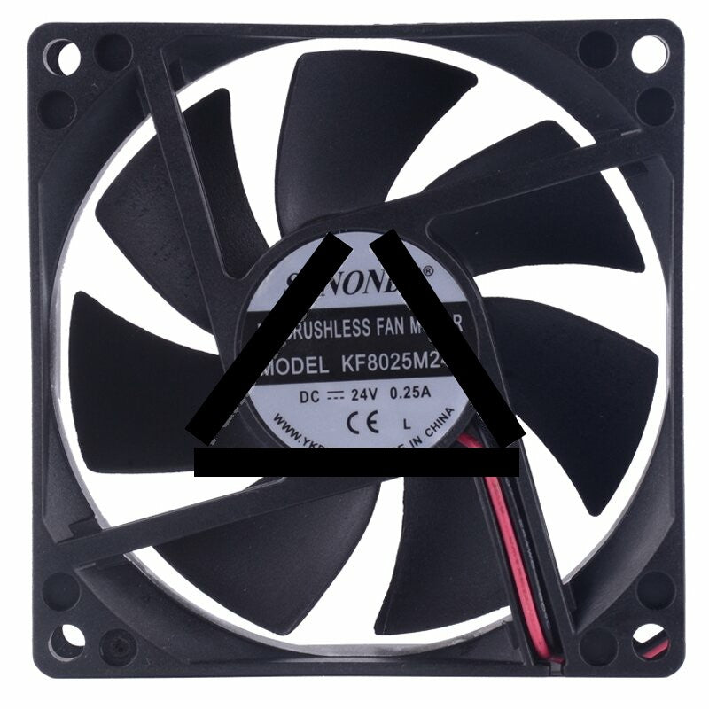 SANONDA KF8025M24S DC 24V 0.25A 2 Wires Brushless Axial Cooling Fan