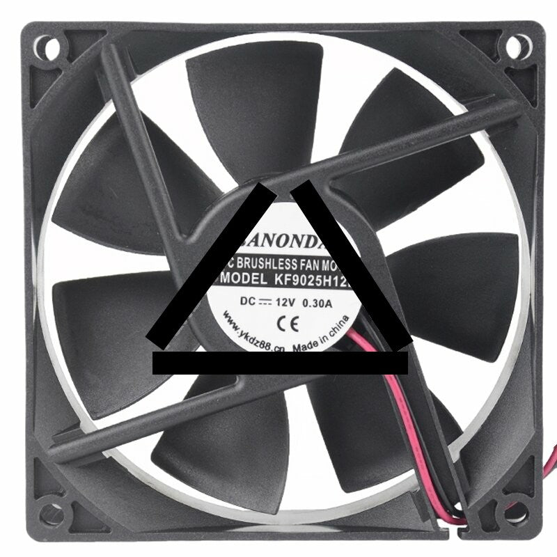 SANONDA KF9025H12B DC 12V 0.30A 2 Wires Brushless Axial Cooling Fan