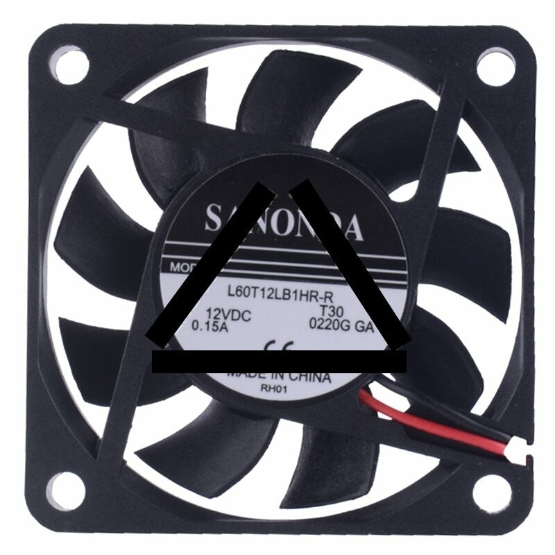 SANONDA L60T12LB1HR-R DC 12V 0.15A 2 Wires 6015 Axial Cooling Fan