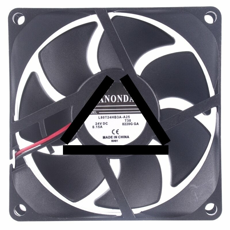 SANONDA L80T24HB3A-A25 DC 24V 0.15A 2 Wires Axial Cooling Fan