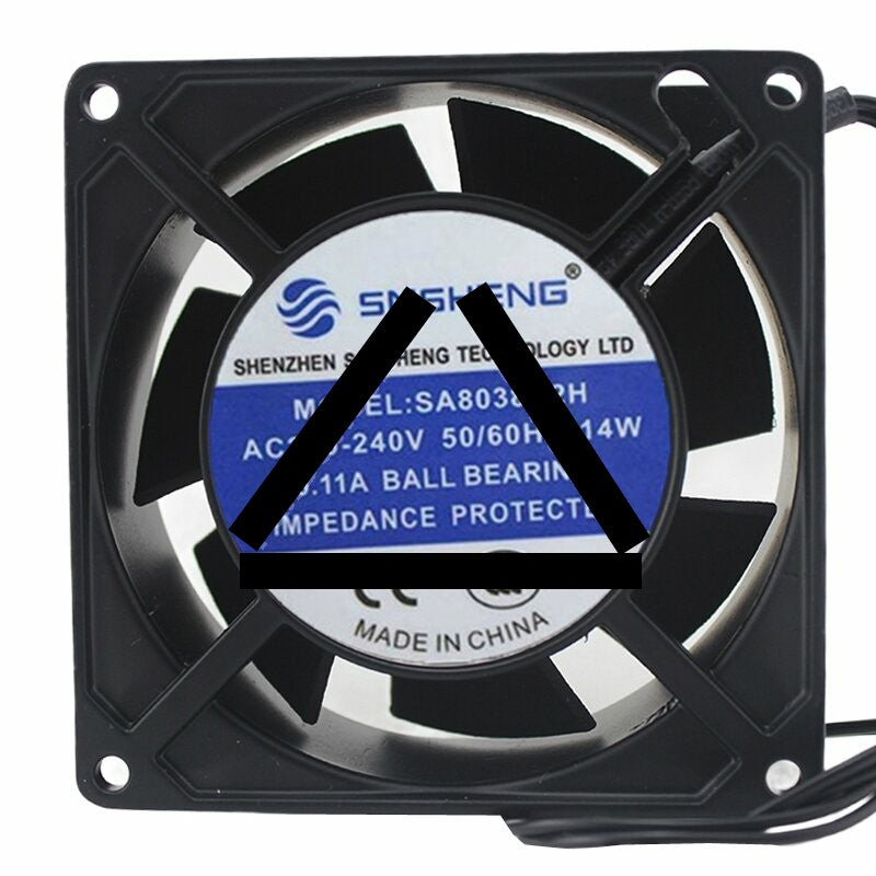 SANSHENG SA8038B2H AC 220-240V 0.11A 14W 8038 Axial Ball Bearing Cooling Fan