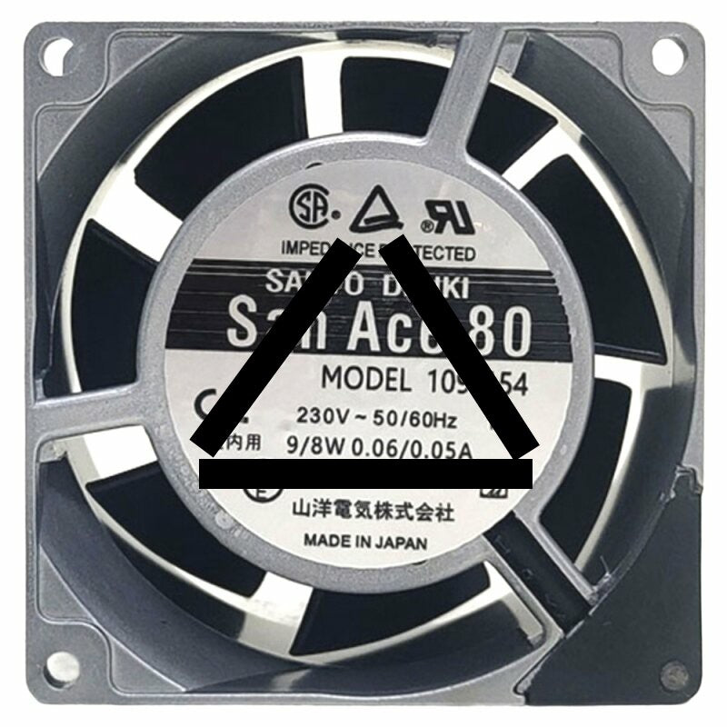 Sanyo 109-154 AC 230V 0.06/0.05A 9/8W Impedance Protected Cooling Fan