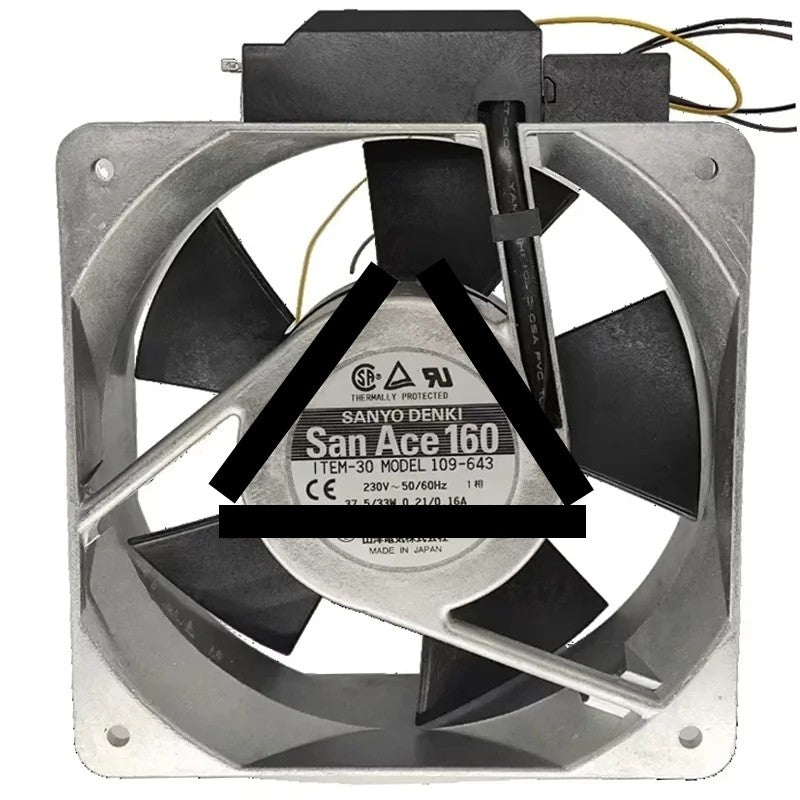 Sanyo 109-643 AC 230V 0.21/0.16A 37.5/33W 2 Wires Cooling Fan