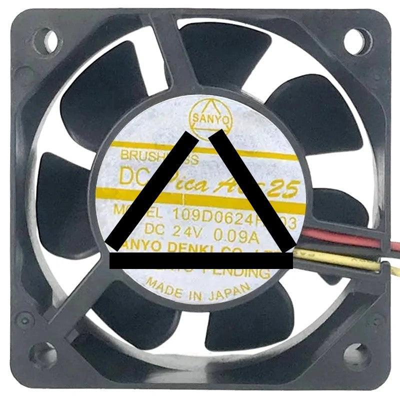 Sanyo 109D0624H403 24V 0.09A DC Brushless 3 Wires Axial Cooling Fan