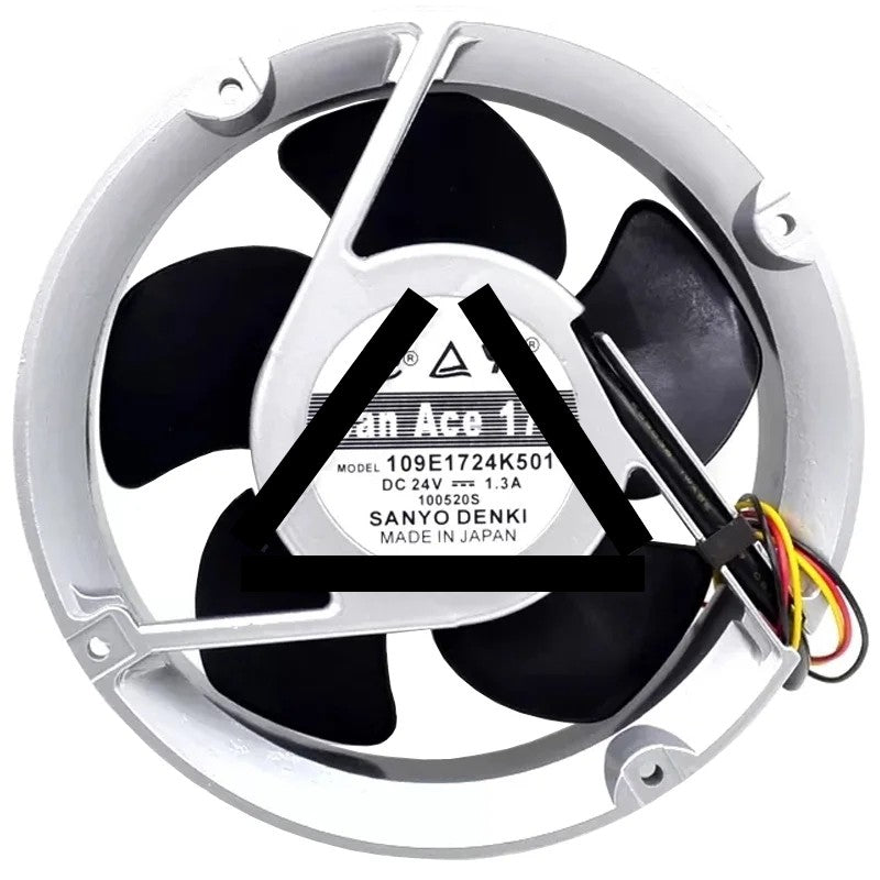Sanyo 109E1724K501 DC 24V 1.3A 3 Wires Axial Cooling Fan