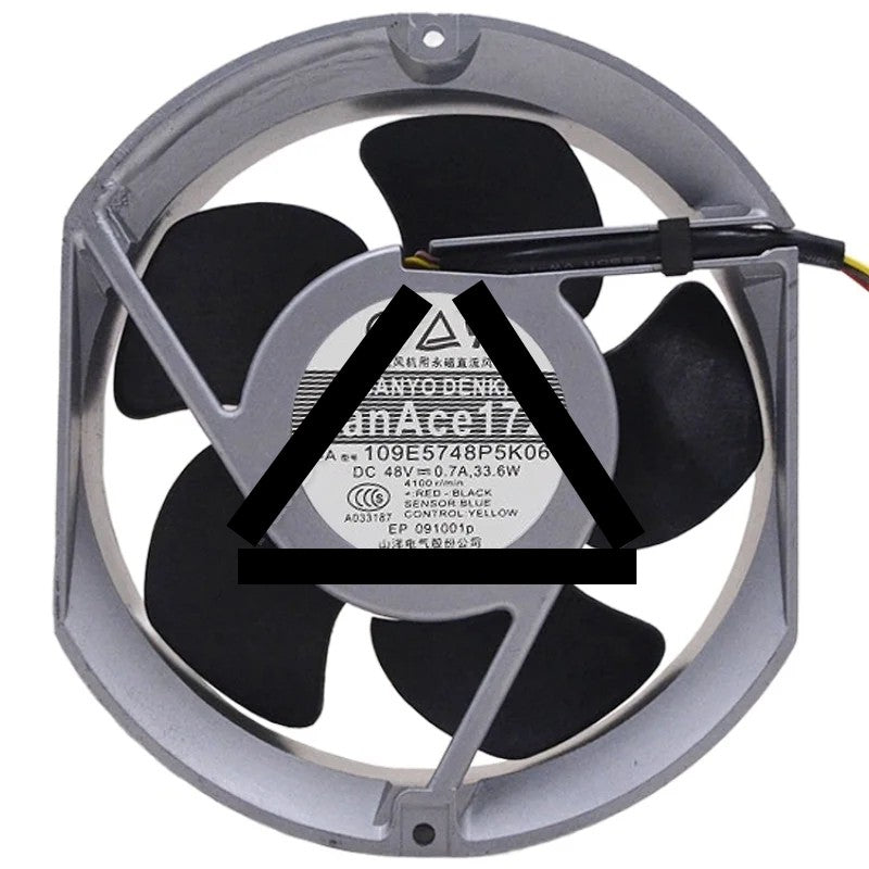 Sanyo 109E5748P5K06 DC 48V 0.7A 33.6W 4 Wires Axial Cooling Fan
