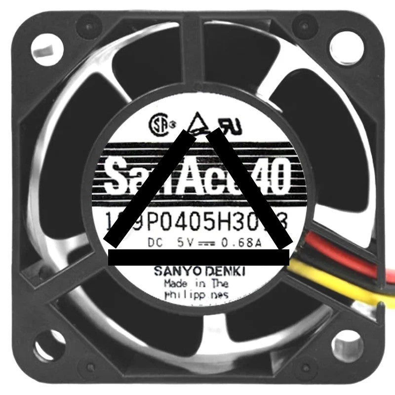 Sanyo 109P0405H3013 DC 5V 0.68A 3 Wires Axial Cooling Fan