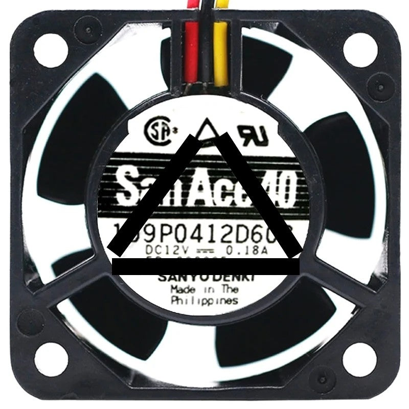 Sanyo 109P0412D608 DC 12V 0.18A 3 Wires Axial Cooling Fan
