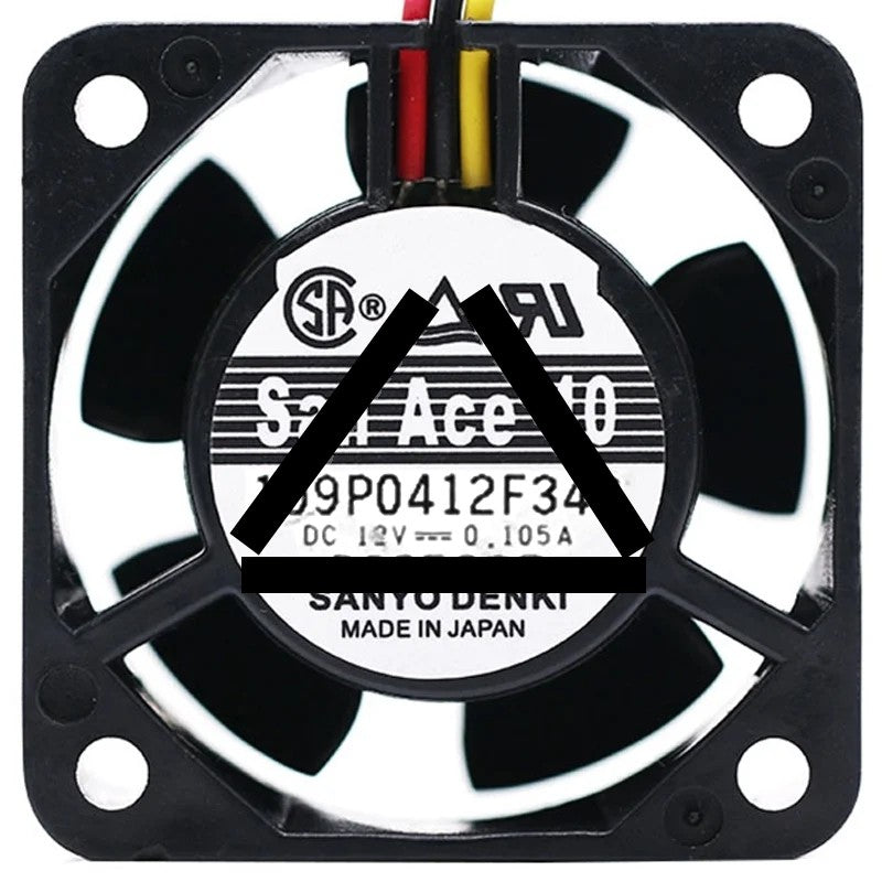 Sanyo 109P0412F343 12V 0.105A 3 Wires Axial Cooling Fan