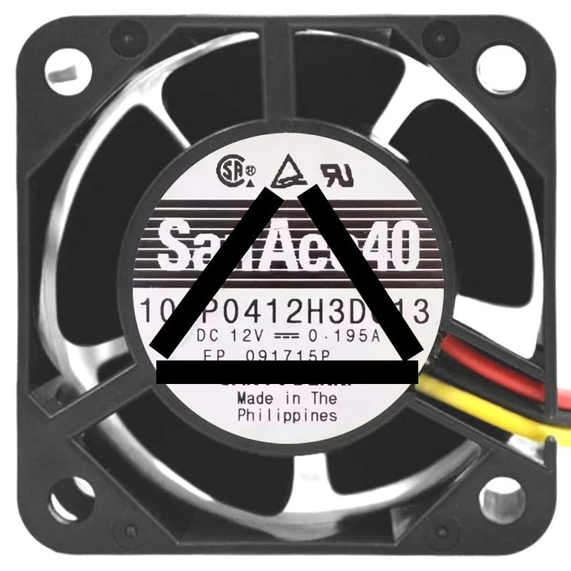 Sanyo 109P0412H3D013 DC 12V 0.195A 3 Wires Axial Cooling Fan