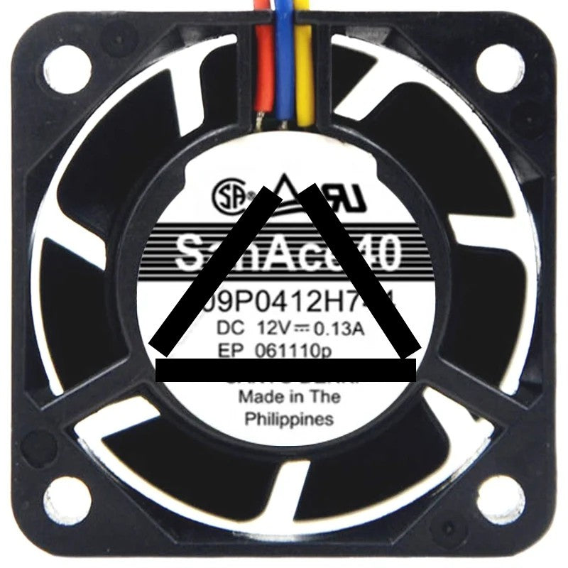 Sanyo 109P0412H744 DC 12V 0.13A 3 Wires Axial Cooling Fan