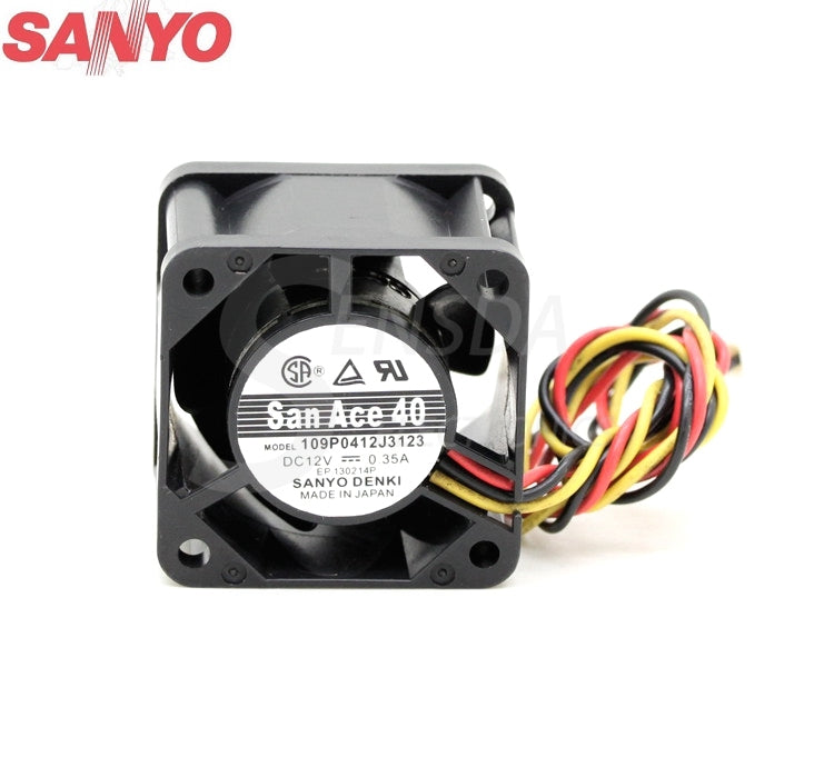 SANYO 109P0412J3123 4CM 40mm DC 12V 0.35A 4028 server inverter case axial cooling fans