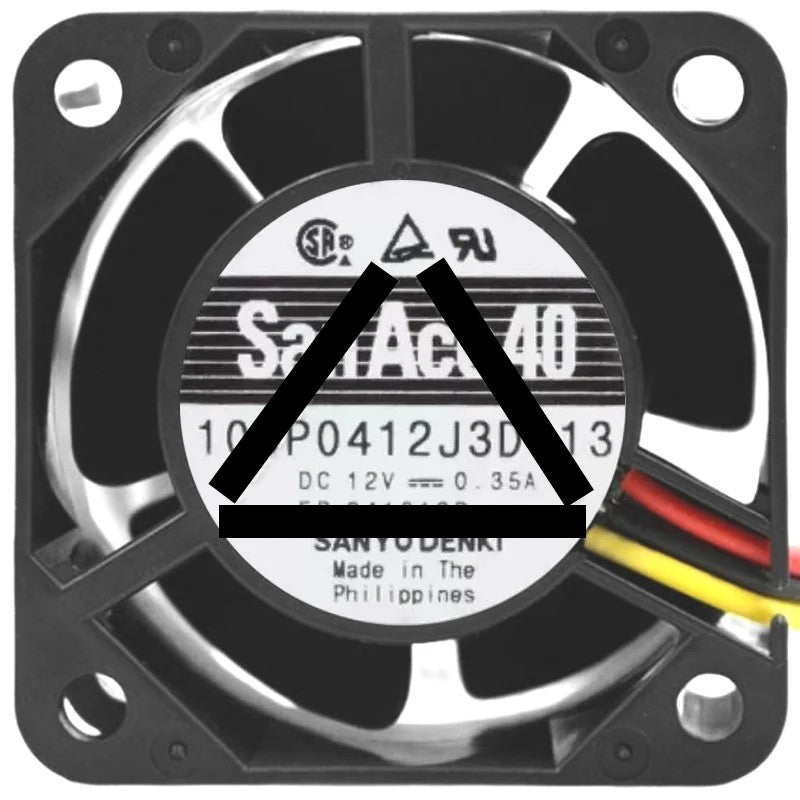 Sanyo 109P0412J3D013 DC 12V 0.35A 3 Wires Axial Cooling Fan