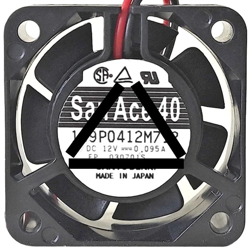 Sanyo 109P0412M712 DC 12V 0.095A 2 Wires Axial Cooling Fan