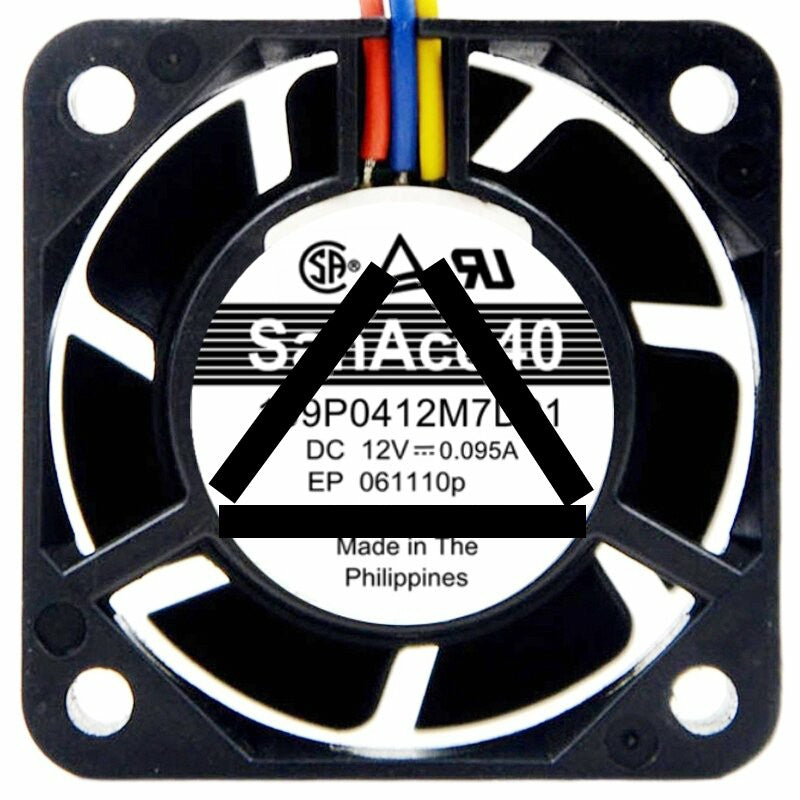 Sanyo 109P0412M7D01 12V 0.095A 3 Wires Axial Cooling Fan