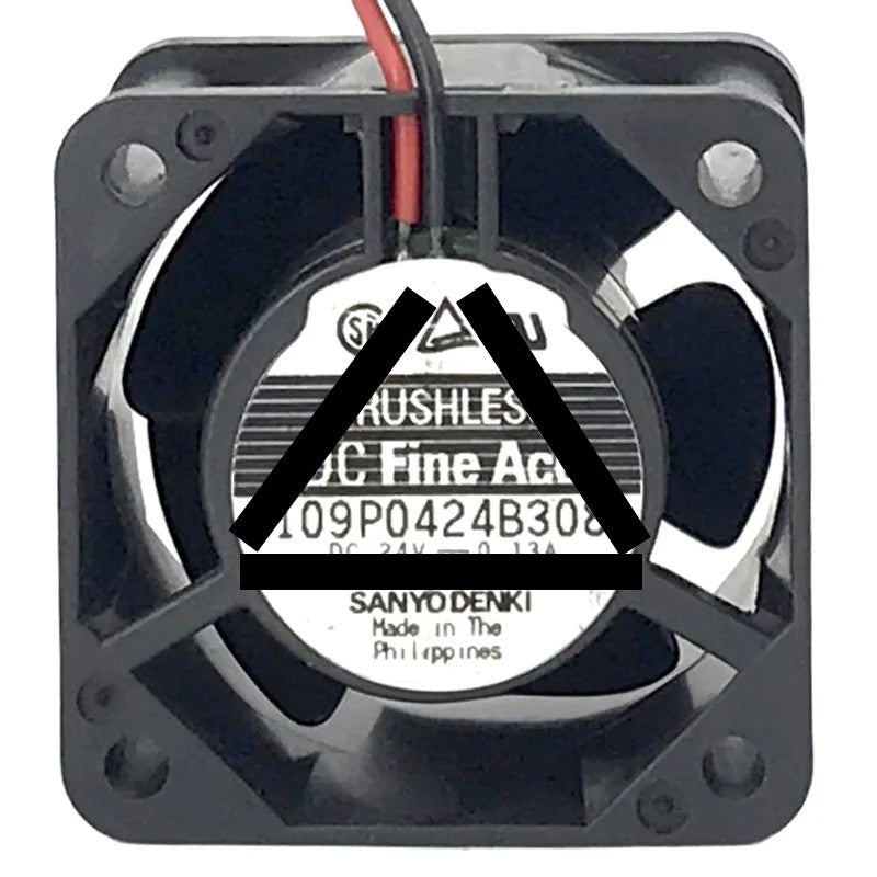 Sanyo 109P0424B308 24V 0.13A 2 Wires Brushless Axial Fan