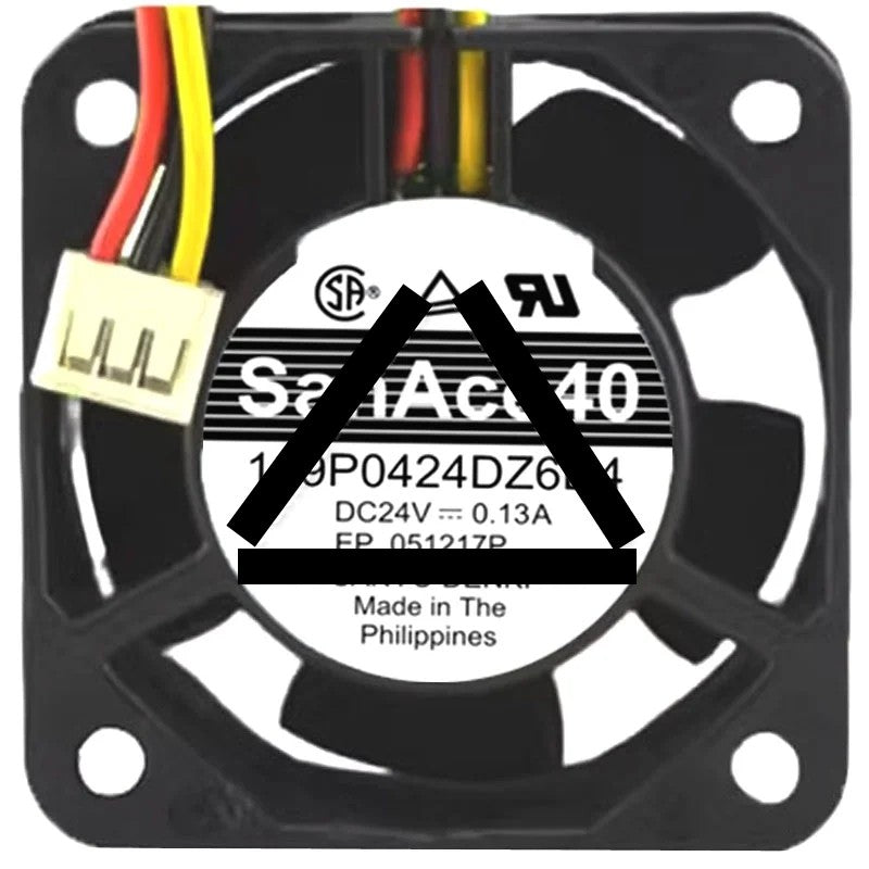 Sanyo 109P0424DZ6D4 DC 24V 0.13A 3 / 4 Wires Axial Cooling Fan