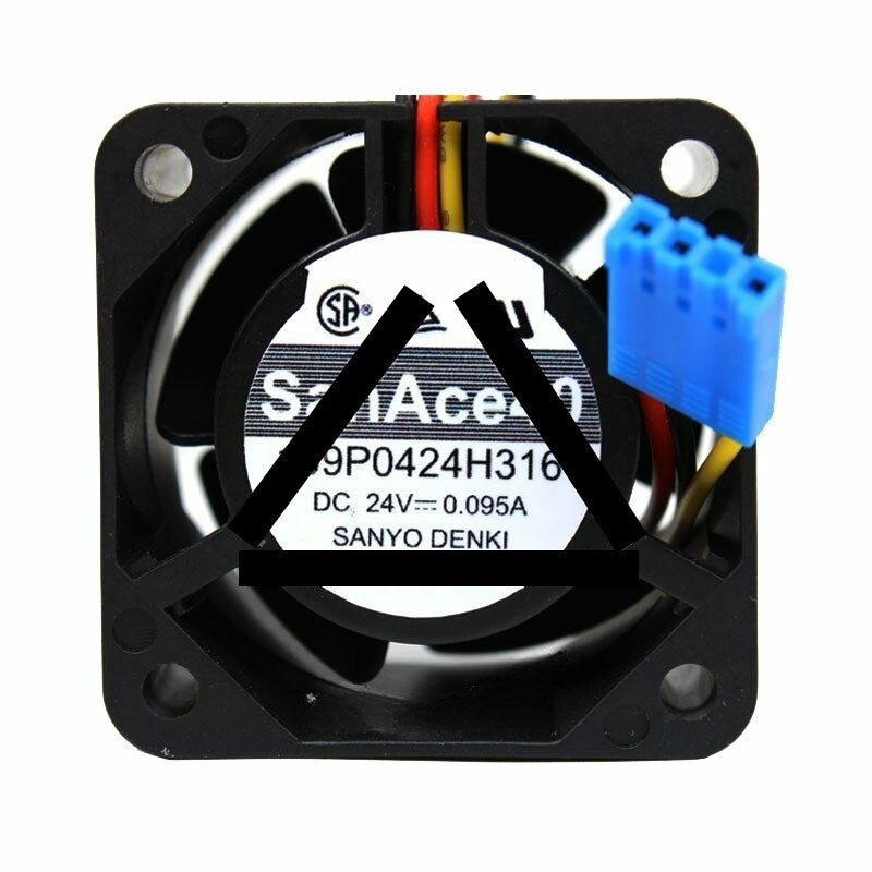 Sanyo 109P0424H316 DC 24V 0.095A 2.28W 2 Wires / 3 Wires Axial Cooling Fan
