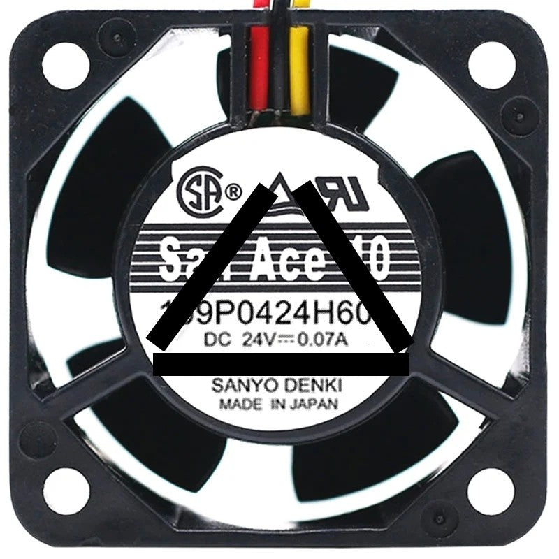 Sanyo 109P0424H601 DC 24V 0.07A 3 Wires Axial Cooling Fan