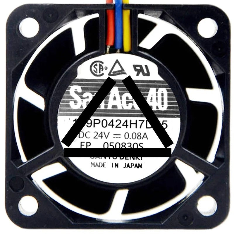 Sanyo 109P0424H7D15 DC 24V 0.08A 3 Wires Axial Cooling Fan