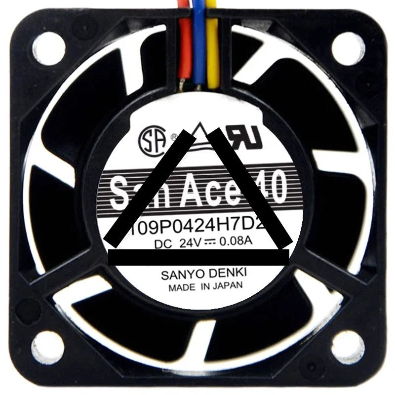 Sanyo 109P0424H7D23 DC 24V 0.08A 3 Wires Axial Cooling Fan