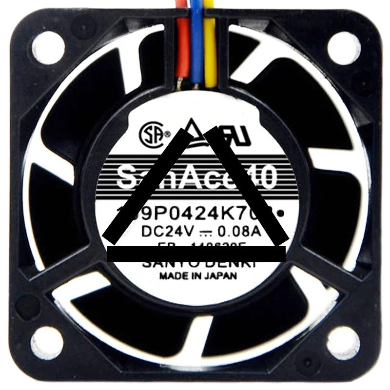 Sanyo 109P0424K702 DC 24V 0.08A 2 / 3 Wires Axial Cooling Fan