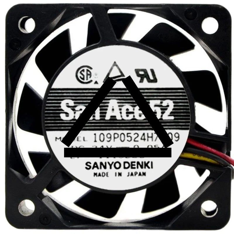 Sanyo 109P0524H7D09 DC 24V 0.05A 3 Wires Axial Cooling Fan