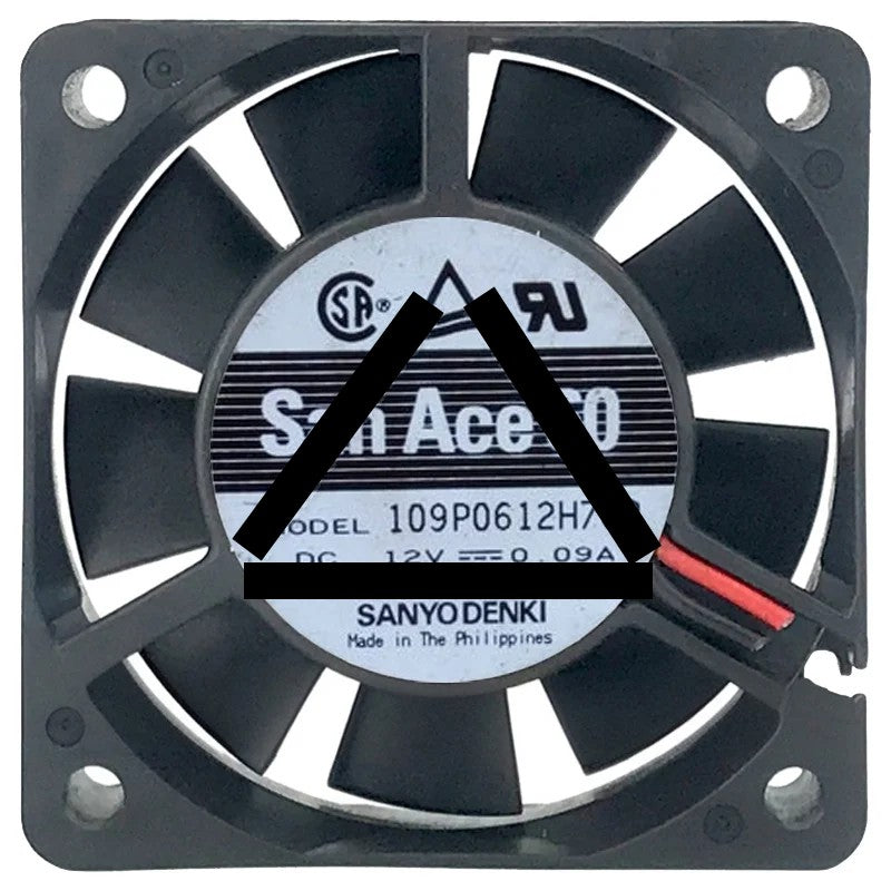 Sanyo 109P0612H702 DC 12V 0.09A 2 Wires Axial Cooling Fan