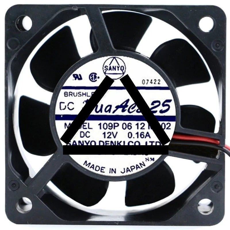 Sanyo 109P0612M402 12V 0.16A DC Brushless 2 Wires Axial Cooling Fan